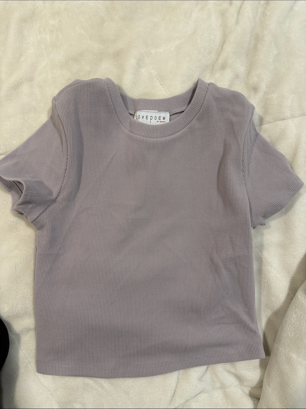 Lavender Ribbed Short Sleeve Tee